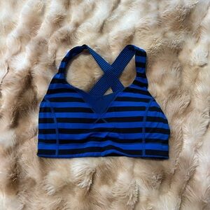 lululemon athletica Blue Striped Sports Bra